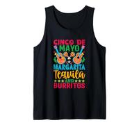 Tequila Y Burritos Margarita Cinco De Mayo Camiseta sin Mangas
