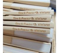 Ter Abanicos Personalizados con Nombre,abanicos de Boda,abanicos Personalizados,abanicos Boda para Invitados (60pcs)