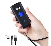 Tera 1D Láser Lector de Códigos de Barras Inalámbrico 1D Escáner de Códigos de Barras, Tres Modos de Uso, Compatible con Bluetooth, Inalmábrico a 2.4 GHz y con Cable USB 2.0,1100