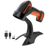 Tera Barcode Scanner 2D Inalámbrico con Soporte: Resistente 8100 Naranja | IP66, BT 2.4G USB, CMOS global 640*480, lector 1D 2D QR, 650 scan/s, 2500mAh, almacén logística retail