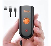 Tera Barcode Scanner 2D Portátil Inalámbrico: BT 2.4G USB Pocket 1200 | IP66, CMOS rolling 640*480, prefijo/sufijo con fecha y hora, batería 450mAh, caja almacén farmacia escuela