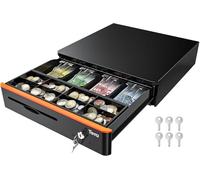 Tera Cajón de Caja Registradora para Sistema POS Cajón Portamonedas RJ12 con 5 llaves