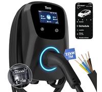 Tera Cargador EV Smart App con 32 A Tipo 2 22 kW, estación de Carga doméstica, 400 V, CE y TÜV, 7 m, Cable de Carga con Soporte de Carga, Control de aplicación, para Todos los vehículos eléctricos y