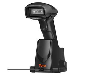 Tera Escáner de código de Barras 2D QR inalámbrico con Base de Carga USB Lector de códigos de Barras de Mano Escaneado rápido y preciso 2D QR 1D códigos de Barras 3en1, D6100-NEW