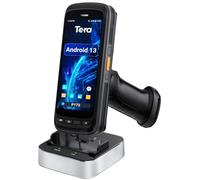 Tera Escáner de código de barras PDA Android 13: SE4710 Motor 8000mAh | Soporte de carga y empuñadura de pistola, 1D 2D QR, IP65, 4 GB+128 GB, pantalla de 5.2 pulgadas, prueba de caída de 5 pies