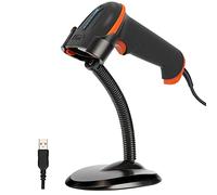 Tera Escáner de código de Barras QR 1D 2D Escáner de Mano con Cable USB 1D 2D QR Data Matrix PDF417 1D USB Código de Barras CMOS Lector de código de Barras Plug and Play con Soporte, D5100Y-Z