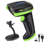 Tera Escáner de códigos de barras Pro con batería reemplazable: interruptor ON/OFF indicador de batería soporte de pared 1D 2D QR compatible con Bluetooth 2.4G inalámbrico USB lector de códigos de