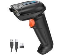 Tera Lector de Código de Barras Portátil Inalámbrico 1D Láser Inalámbrico y con Cable USB Indicador de Nivel de Batería Extra Grande de 2000mAh, Modelo 5100