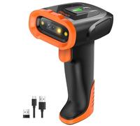 Tera Lector de Códigos de Barras Inalámbrico 2D D5300, 2200mAh,Naranja | Bluetooth, 2,4 GHz y USB, 1D 2D QR, CMOS 640 x 480, Memoria, Comercio, Almacén, Biblioteca, Escuela