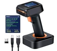 Tera Lector de Codigos de Barras Inalambrico Inventario 1D 2D con Pantalla Escaner de Codigo de Barras Bluetooth con Receptor Inalambrico Base del Cargador y Cable USB Compatible de Windows, Android