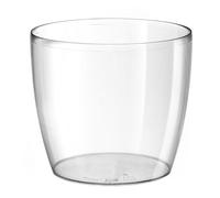 Tera - Maceta de resina transparente con cuenco Madeira, maceta para interior exterior, maceta para orquídeas y plantas, dimensiones 18 x 16 cm (18 x 16 cm)