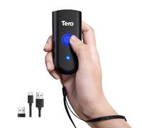Tera Mini escáner de código de Barras portátil 3 en 1 láser Bluetooth y Cable USB e inalámbrico de 2.4G para Lector de código de Barras 1D Funciona con iOS, Windows, Android, 5200C