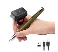 Tera Pro Mini Lector de código de Barras CCD inalámbrico 1D con Bluetooth 2.4GHz Conexión inalámbrica y por Cable Dedo de Mano con Anillo portátil Funciona, HW0011