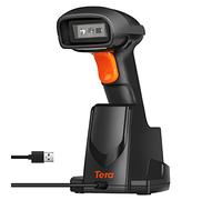 Tera Pro Series Lector de código de Barras con cámara de 1 MP Escáner de código de Barras 2D QR 1D Escaneo de Alta Velocidad Inalámbrico 2.4G y Bluetooth con estación de Carga, HW0007 Naranja