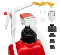 TERA PUMP Bomba de transferencia de líquidos con boquilla manual de doble potencia (3.2 GPM), batería AA o USB-C con boquilla de control de flujo, manguera de polietileno duradera de 54 pulgadas para