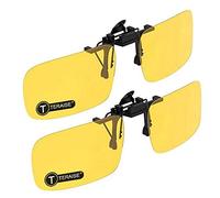 TERAISE 2-Pack Clip de visión nocturna con gafas de sol polarizadas Hombres/Mujeres UV400 Ajuste cómodo y seguro sobre anteojos recetados Ideal para conducir y pescar al aire libre