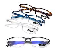 TERAISE 4PCS Gafas de lectura anti luz azul, ligeras y cómodas gafas de lectura para hombres y mujeres, Lectores luz azul para computadora/teléfono incluido estuche para gafas(2.75X)