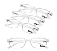 TERAISE 4PCS Gafas de lectura anti luz azul, ligeras y cómodas gafas de lectura para hombres y mujeres, Lectores luz azul para computadora/teléfono incluido estuche para gafas(1.5X)