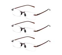 TERAISE Gafas de lectura sin borde Cómodo Ligero Lector sin marco 3PCS hombre y mujer Gafas lectura anti luz azul(3.5X)