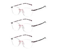 TERAISE Gafas de Lectura sin Montura para Mujer CóModas, Ligeras y Sin Montura Gafas para Ordenador con Filtro de Luz Azul, 2.5x