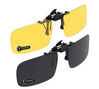 TERAISE Gafas De Sol Con Clip, 2 Pares/Día + Visión Nocturna Hombres/Mujeres Gafas De Sol Polarizadas Con Solapa Uv400, Convenientes y Seguras Ajuste Sobre Anteojos Recetados Ideal Para Conduciry