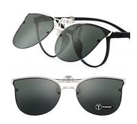 TERAISE Gafas De Sol con Clip para Mujer con Gafas Graduadas Polarizadas Flip Up Vintage Gafas De Sol Cat Eye para Mujeres