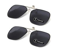 TERAISE Gafas de sol con clip polarizadas HD unisex para exteriores y conducción, UV400, 16 negro x 2