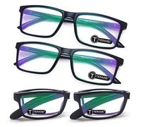 TERAISE - Paquete de 4 anteojos de lectura con bloqueo de luz azul, mini lentes plegables para hombres y mujeres, livianos, para lectura de computadora, montura con estuche para gafas(2.0X)