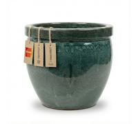 Teramico Macetero de cerámica modelo Bavaria en bonitos colores y tamaños (verde musgo, 29 cm x 23 cm)