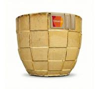 Teramico Macetero premium de cerámica esmaltada, 100 % resistente a las heladas y hecho a mano. Macetero con agujero para interior y exterior. Macetero único de alta calidad, resistente al invierno
