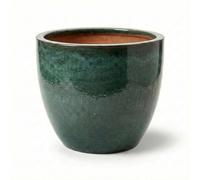Teramico Macetero premium de cerámica esmaltada, 100 % resistente a las heladas y hecho a mano. Macetero con agujero para interior y exterior. Macetero de alta calidad, único, resistente al invierno