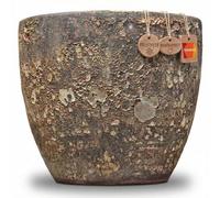 Teramico Macetero premium de cerámica esmaltada, 100 % resistente a las heladas y hecho a mano. Macetero con agujero para interior y exterior. Macetero único de alta calidad, resistente al invierno