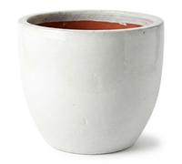 Teramico Macetero premium de cerámica esmaltada, 100 % resistente a las heladas y hecho a mano. Macetero con agujero para interior y exterior. Macetero de alta calidad, único, resistente al invierno