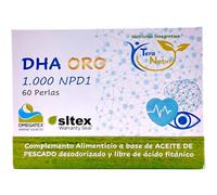 Teranatur DHA Oro 1000 NPD1 60 Perlas - Aceite de Pescado Omega 3 de Alta Pureza - 912mg de DHA y 60mg de EPA - Memoria, Visión y Salud Cardiovascular - Libre de Ácido Fitánico