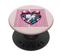Terapeuta clínico Terapia clínica Medicamentos Girl Coquette PopSockets PopGrip Adhesivo