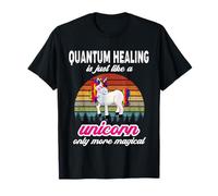 Terapeuta de curación cuántica, diseño Vintage de Unicornio, Puesta de Sol Camiseta