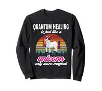 Terapeuta de curación cuántica, diseño Vintage de Unicornio, Puesta de Sol Sudadera