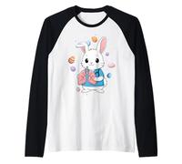 Terapeuta de Terapia respiratoria Huevos de Conejo Orejas de Conejo Lindas Camiseta Manga Raglan
