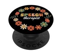 Terapeuta del Habla Patólogo del lenguaje SLP Floral PopSockets PopGrip Adhesivo