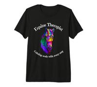 Terapeuta equino Calmante Equitación Terapia Alma Colorida Camiseta Premium