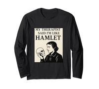 Terapeuta Hamlet Skull Shakespeare Tragedia Jugar Humorístico Manga Larga