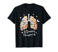 Terapeuta Respiratorio Terapia Pulmón Día de Pascua Flor Primavera Camiseta