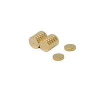 Terapia Con Chapado de Oro Para Terapia Magnética Y Alivio Del Dolor - Hoyuelo en La Cara Norte - 6mm de Diámetro x 1.5mm de Espesor - 0.44kg - Paquete de 10