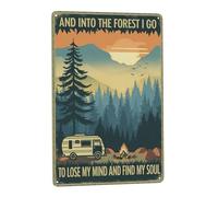 Terapia De Árboles Me Voy Al Bosque Camping Letrero De Metal Letrero De Estaño Decorativos Cartel De Metal para Habitación Bar Garaje 30X40cm