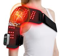 Terapia de luz roja inalámbrica para hombro con calor y masaje, FSA y HSA | Portátil, 5000 mAh, 88 LED de 660 nm y 850 nm, 3 modos de vibración, 3 niveles de calefacción, 5 niveles de potencia