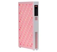 Terapia de luz roja para cara y cuerpo, luz roja infrarroja cercana con temporizador y soporte, 150 LED de doble chip, panel de luz roja de salida de alta potencia para piel, dolor, energía