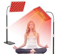 Terapia de luz roja para cuerpo y cara, lámpara de terapia de luz infrarroja 660 nm luz roja y 850 nm NIR LED lámpara de panel con soporte ajustable, dispositivo de terapia de luz roja infrarroja para