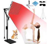 Terapia de luz roja para cuerpo y cara, panel de luz roja 3 en 1 con soporte extraíble, lámpara de luz roja ajustable, luz roja LED de 660 nm y dispositivos de terapia de luz roja infrarroja