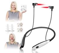 Terapia de luz roja para nariz y orejas, para colgar en el cuello, 650 nm, la mejor medicina de anillo de oído con cubierta de silicona para el canal auditivo y funda de silicona nasal 2 en 1, kit de