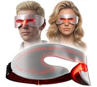 Terapia de luz roja para ojos, 3 modos de máscara de ojos de luz roja para bienestar visual, gafas de terapia de luz infrarroja portátil, dispositivo facial LED debajo de los ojos para ojeras, arrugas